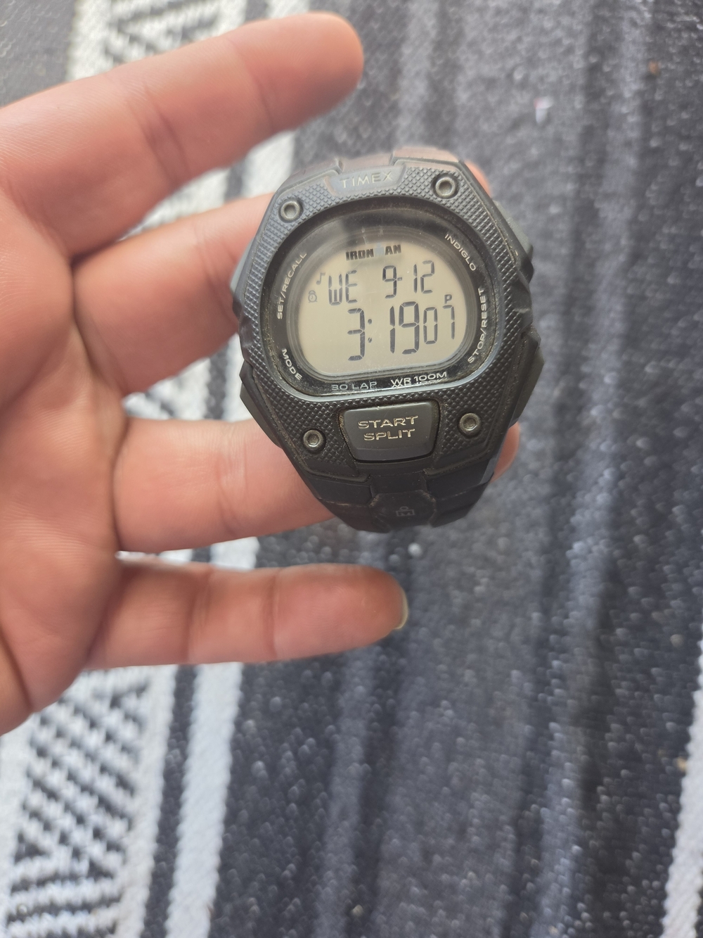 Timex Black Digital Sports Watch with Start/Split Button